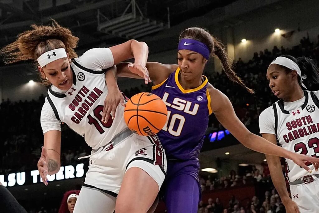 Angel Reese survives LSU-South Carolina brawl that got six players ejected and one fan arrested